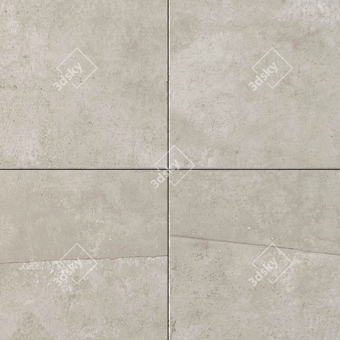 Hyper Silver Patch: Elegant Wall and Floor Tiles 3D model image 2