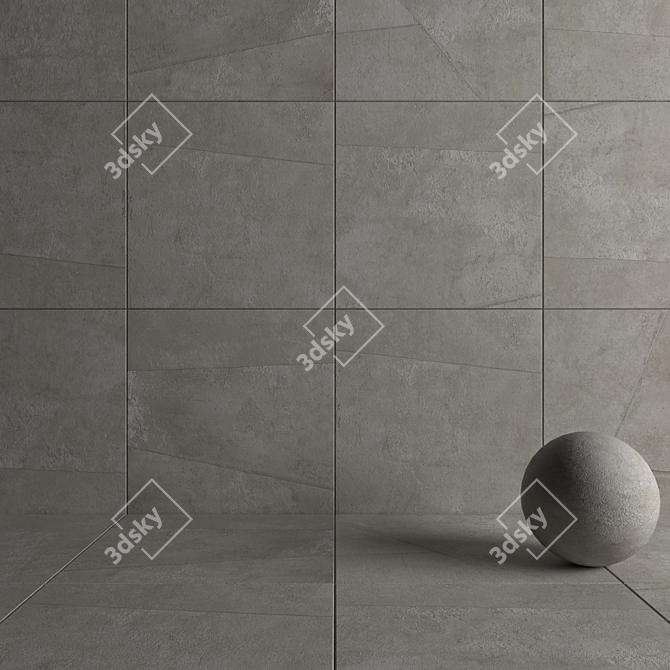 Hyper Silver Patch: Elegant Wall and Floor Tiles 3D model image 4