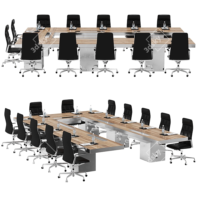 Sleek Conference Table 3D model image 1