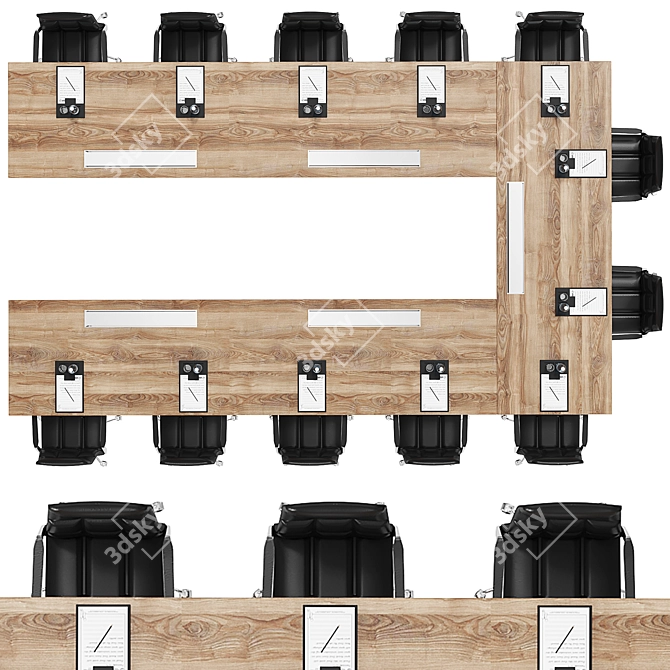 Sleek Conference Table 3D model image 2