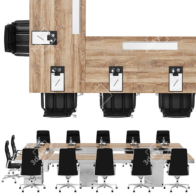 Sleek Conference Table 3D model image 4