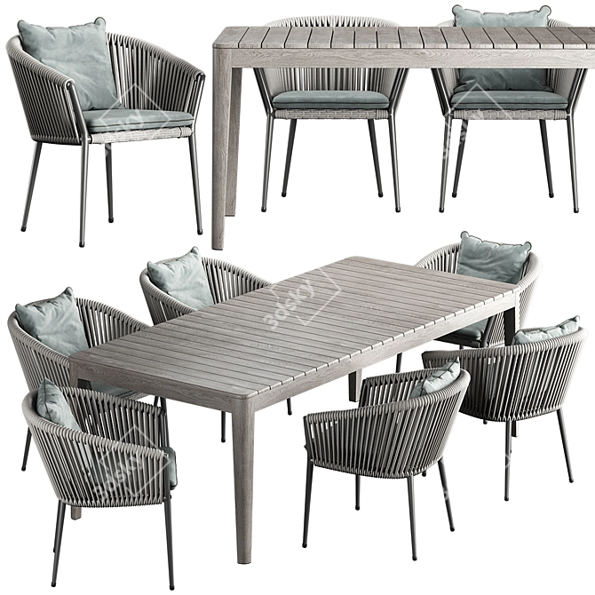 Elegant Muse Dining Set 3D model image 1