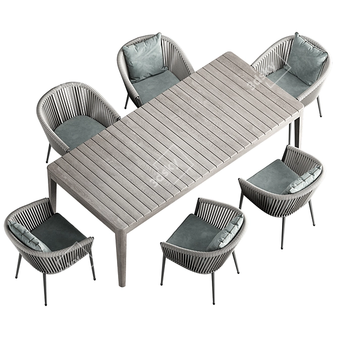 Elegant Muse Dining Set 3D model image 4