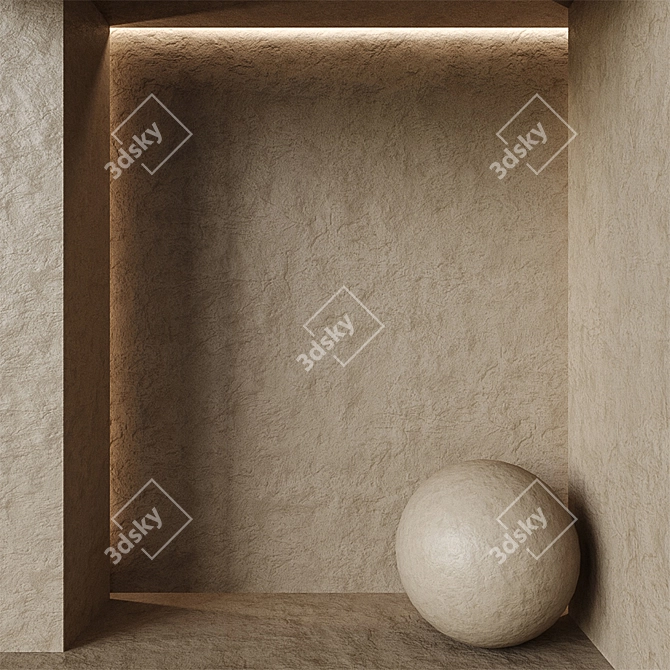 Elegant Gray Plaster Texture 3D model image 1