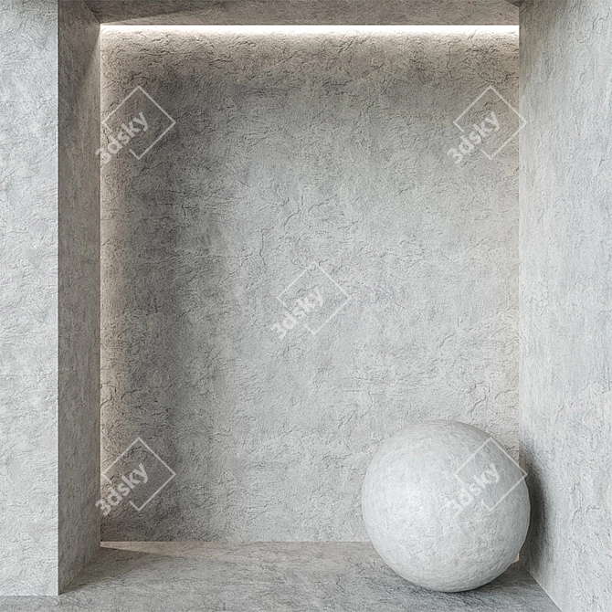 Elegant Gray Plaster Texture 3D model image 2