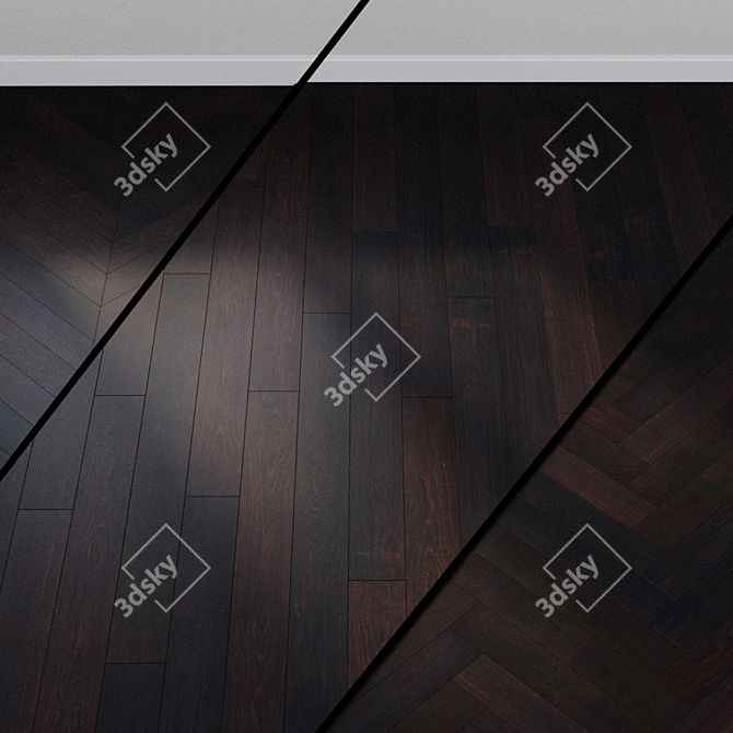 Luxury Wenge Oak Parquet Board 3D model image 1