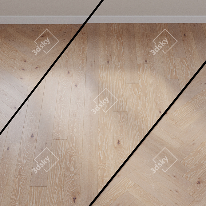 Washed Gray Oak Palazzo Parquet 3D model image 1