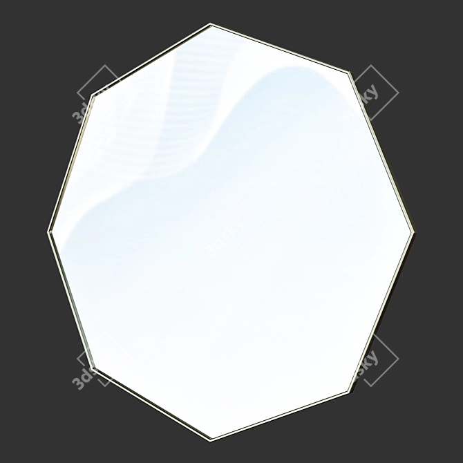 Elegant Octagon Wall Mirror 3D model image 2