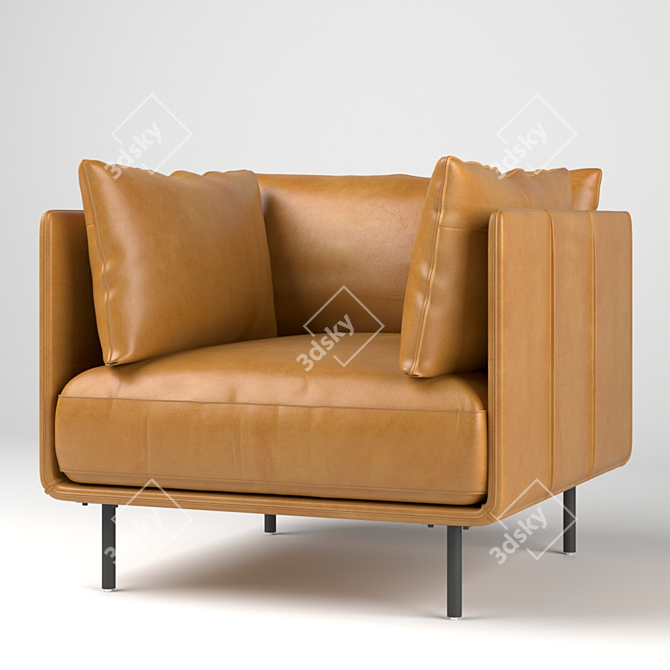 Sleek Wells Leather Chair 3D model image 1