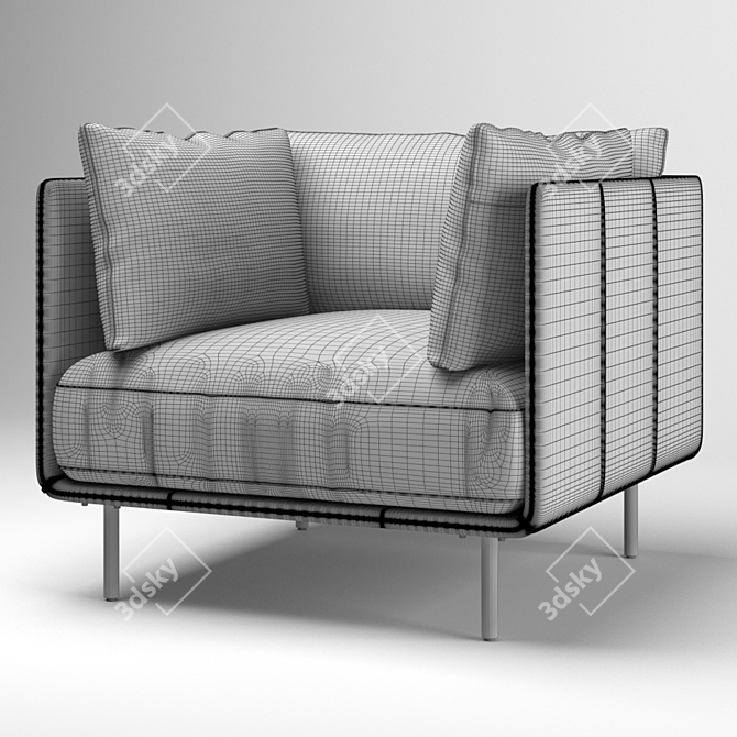 Sleek Wells Leather Chair 3D model image 3