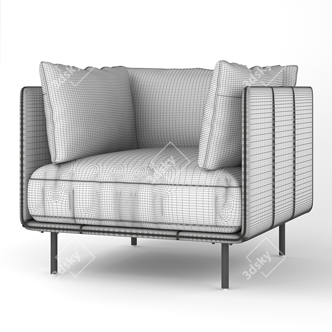 Sleek Wells Leather Chair 3D model image 5