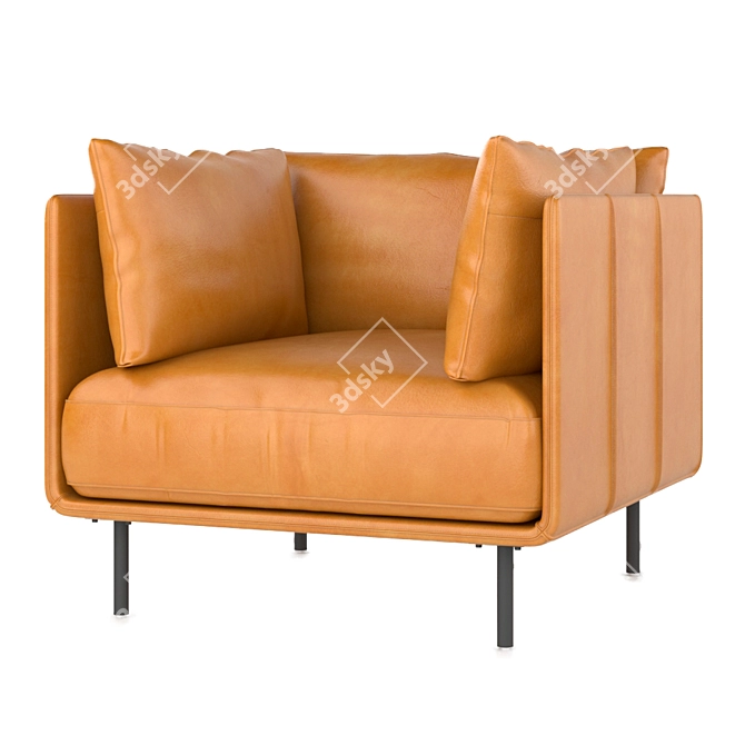 Sleek Wells Leather Chair 3D model image 7