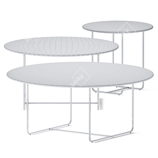 Sleek Metal Round Coffee Table 3D model image 3