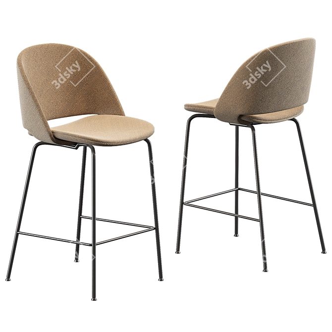 Elegant Bontempi Barstool 3D model image 1