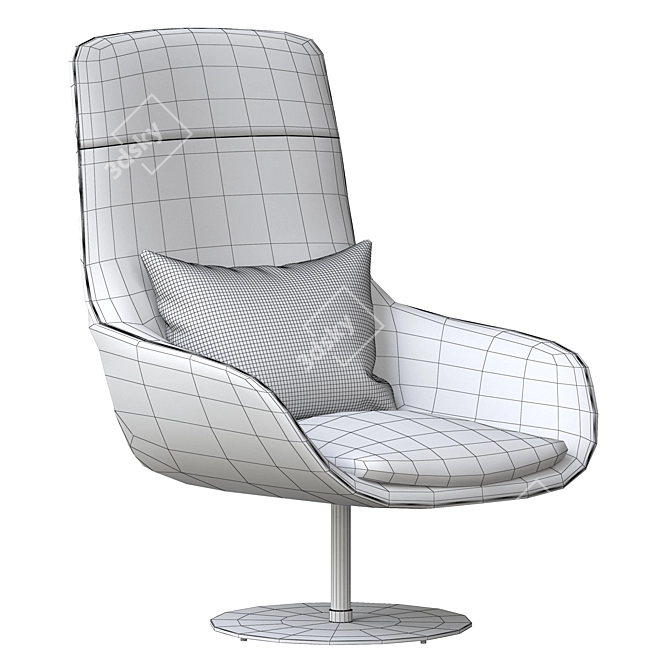 Modern Comfort: ACTIU NOOM Fabric Armchair 3D model image 5