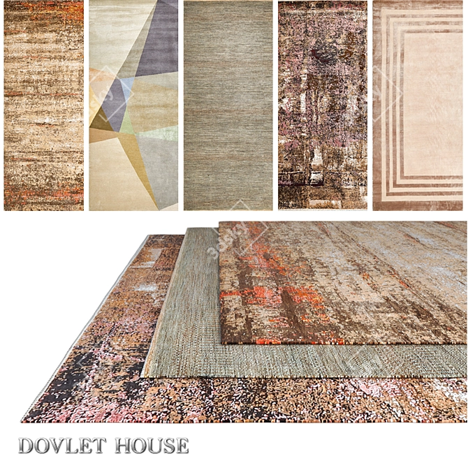 Luxury Carpets Set: DOVLET HOUSE 5pcs (part 620) 3D model image 1