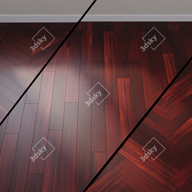 Elegant Solid Board Odum Amaranth 3D model image 1