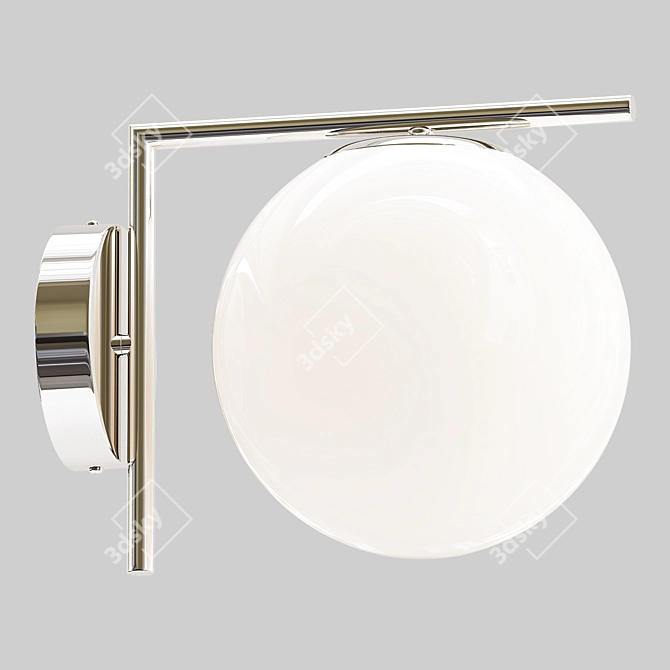 Elegant White Ball Wall Sconce 3D model image 1