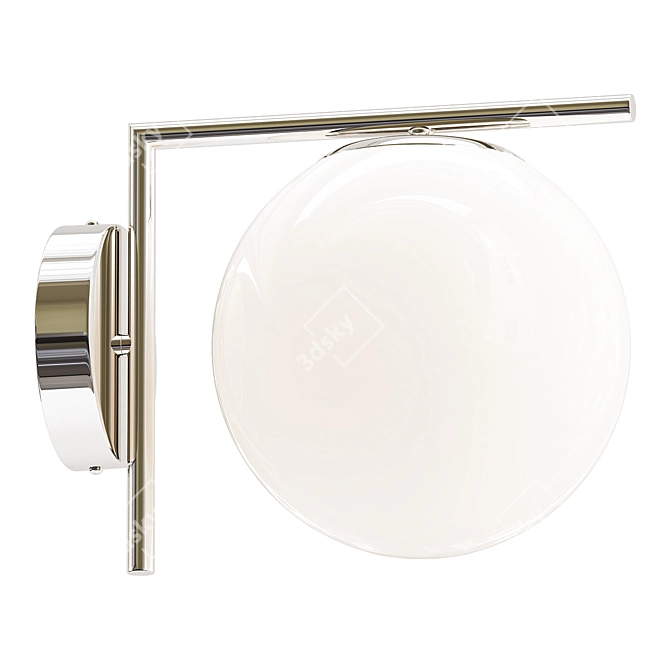 Elegant White Ball Wall Sconce 3D model image 2