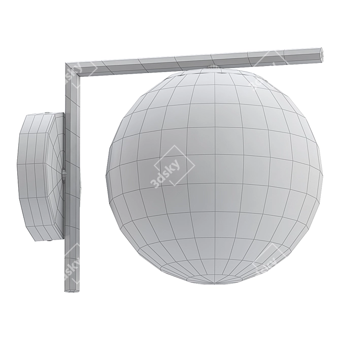 Elegant White Ball Wall Sconce 3D model image 3
