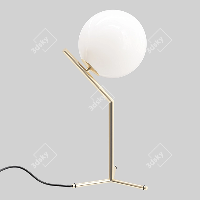 Elegant Brass Table Lamp 3D model image 2