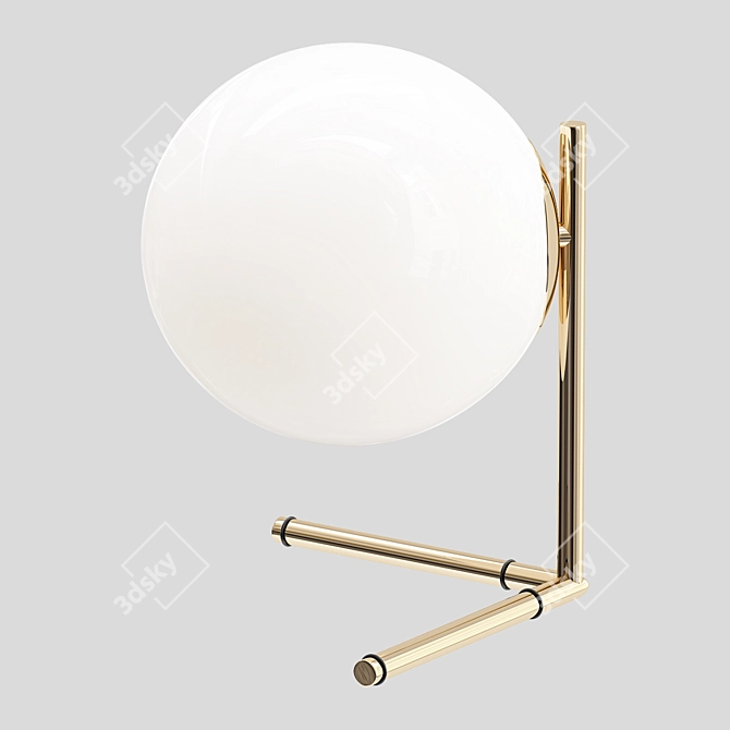 Elegant Brass Table Lamp 3D model image 2