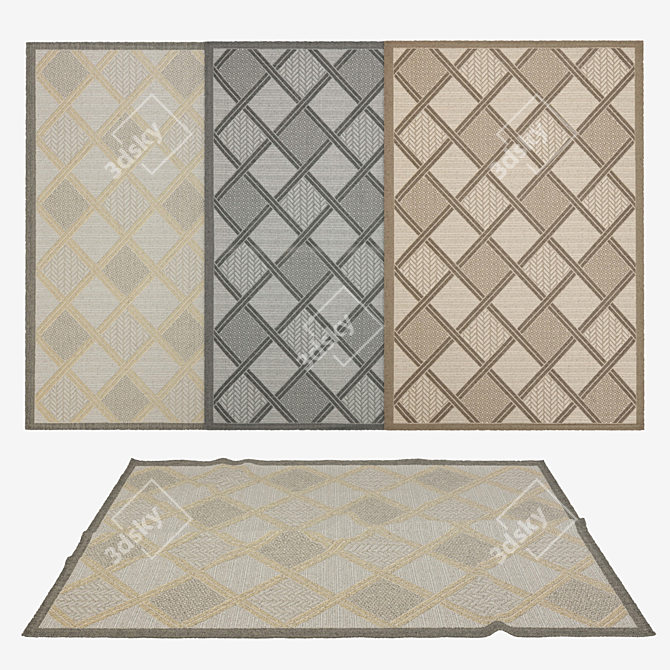 Versatile Rugs Set: 6 Stunning Options 3D model image 1