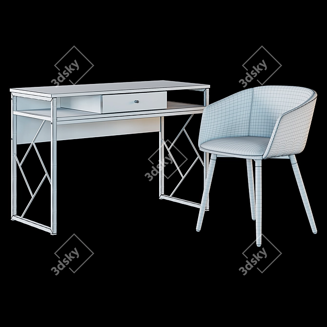 Halmar K266 & Signal Tablo B: Stylish Chair and Computer Desk 3D model image 2