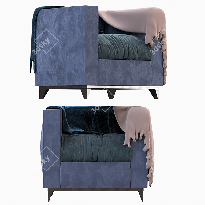 Modern Millimeter Armchair with Box Trick 3D model image 1