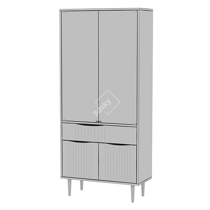 Modern Two-Door Showcase Cabinet 3D model image 4