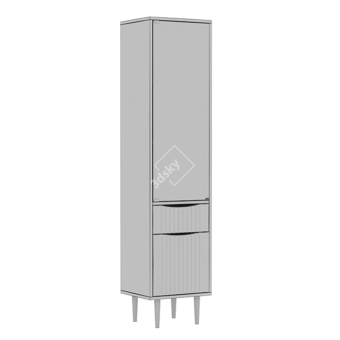 Elegant Single-Door Showcase Cabinet 3D model image 4