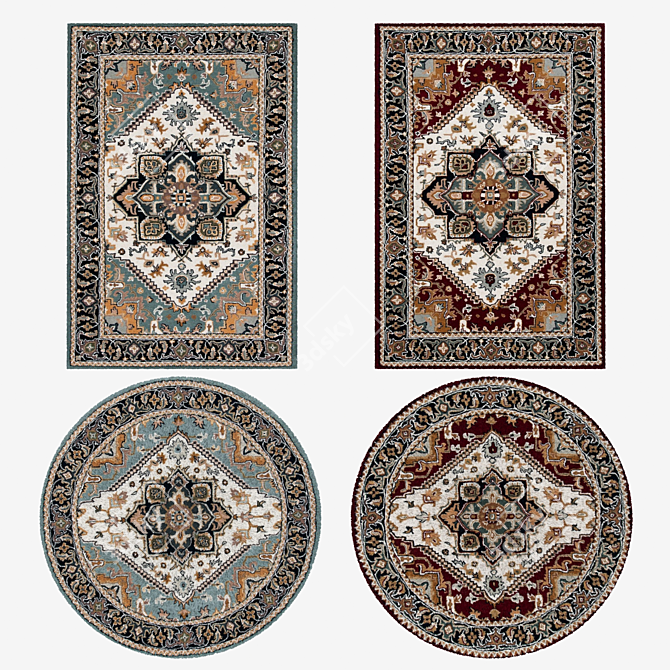 Versatile Set of 8 Rugs: VRayFur, Displacement Mods, Multiple Formats 3D model image 1