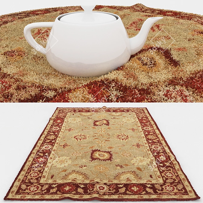 Versatile Set of 8 High-quality Rugs 3D model image 3