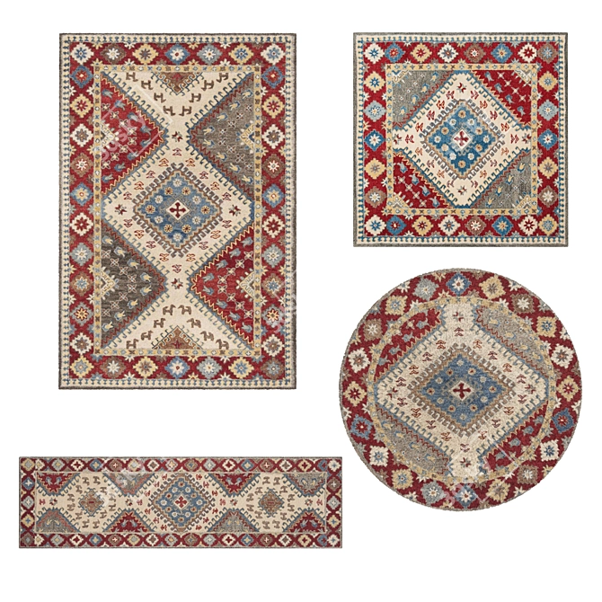 Versatile Rug Set: V-Ray & Corona Compatible [8pcs] 3D model image 6