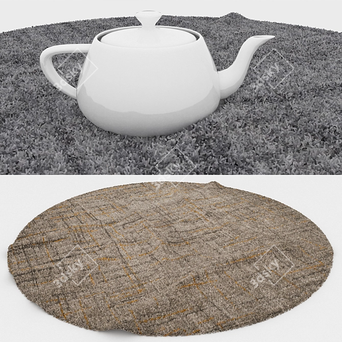 Round Carpets Set: Versatile and Realistic 3D model image 3