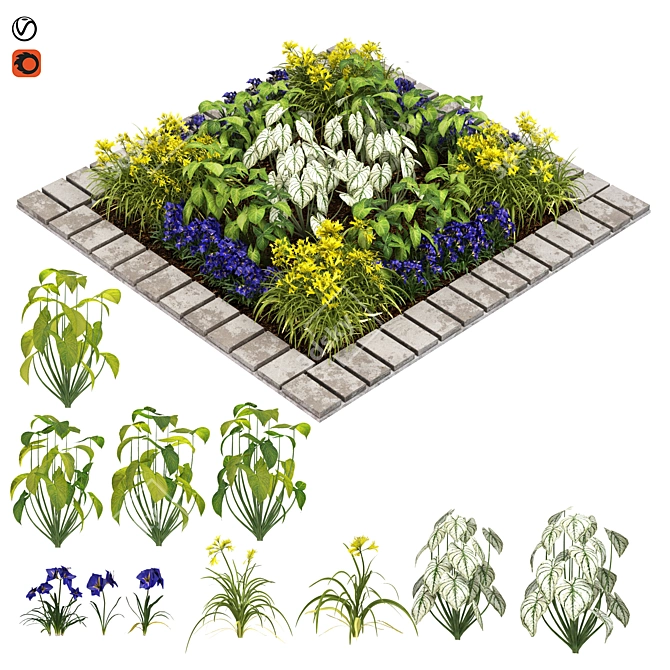 Durable Polys Outdoor Plant 3D model image 6