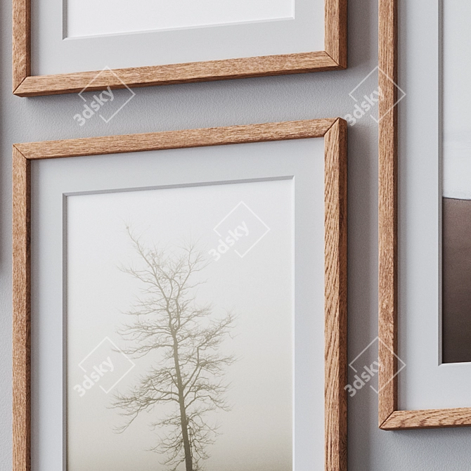 Versatile Photo Frames Set - 4 Colors & Multiple Sizes 3D model image 2