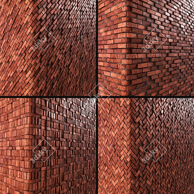 Seamless Brick PBR Texture Pack 3D model image 2