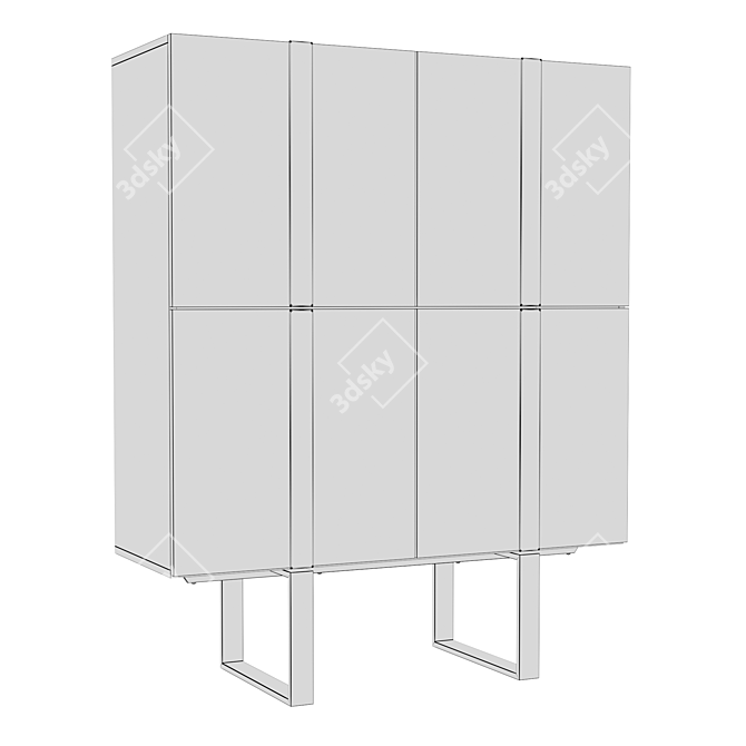 Elegant Grey Sideboard by Angel Cerda 3D model image 3