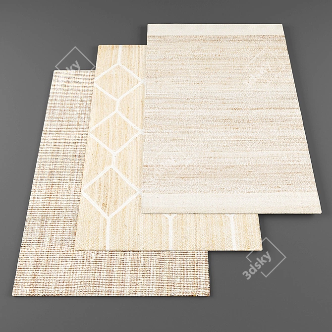 High Resolution Random Carpets (Set of 3) 3D model image 1