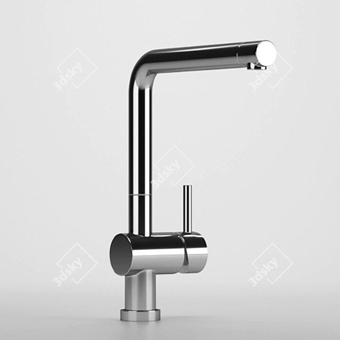 Modern Single Lever Faucet with High Swivel Spout 3D model image 1