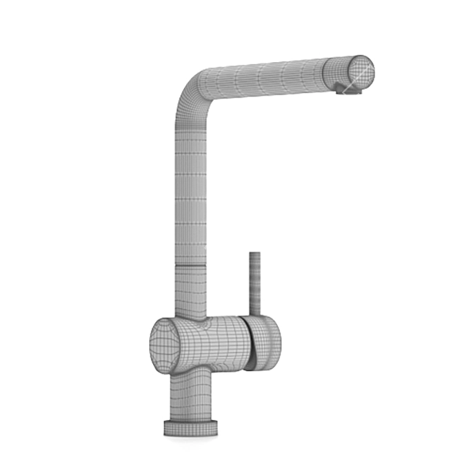 Modern Single Lever Faucet with High Swivel Spout 3D model image 2