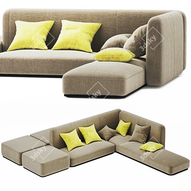 Modern Vray Sofa 67: Luxurious and Compact 3D model image 1