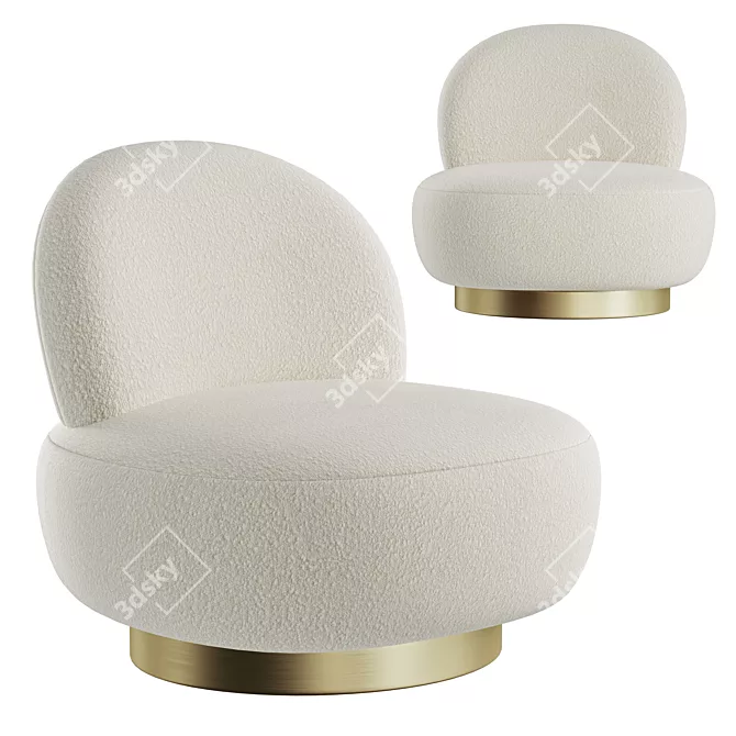 Clement Swivel Chair: Elegant & Functional 3D model image 2