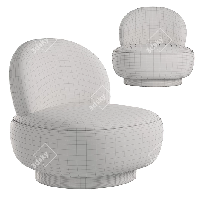 Clement Swivel Chair: Elegant & Functional 3D model image 3