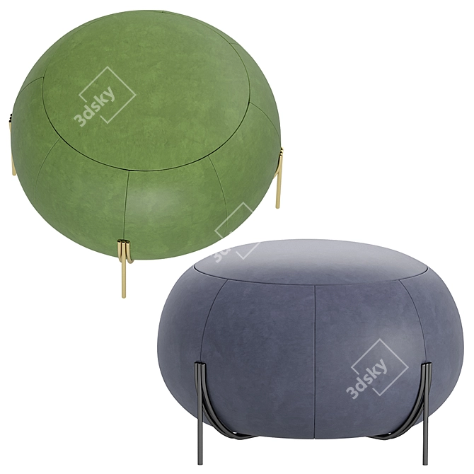 Saba GEO Leather Pouf: Stylish and Versatile 3D model image 2