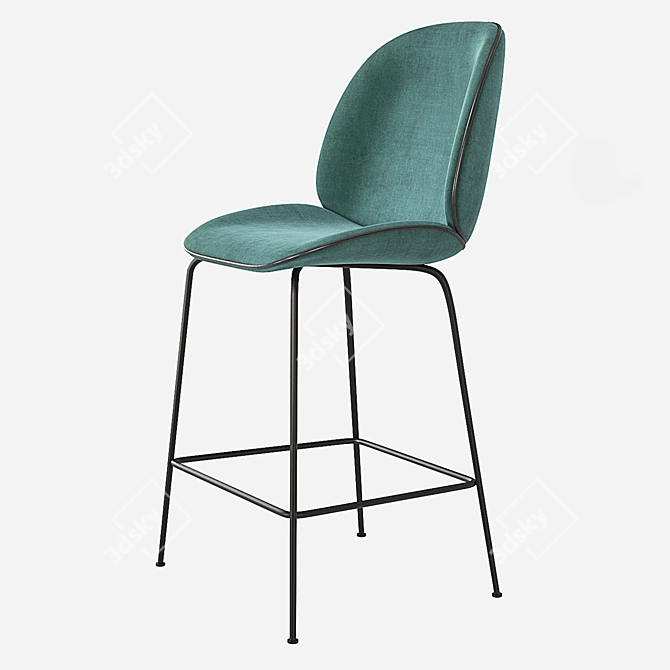 Beetle GUBI Stool - Sleek Velvet Counter Chair 3D model image 1