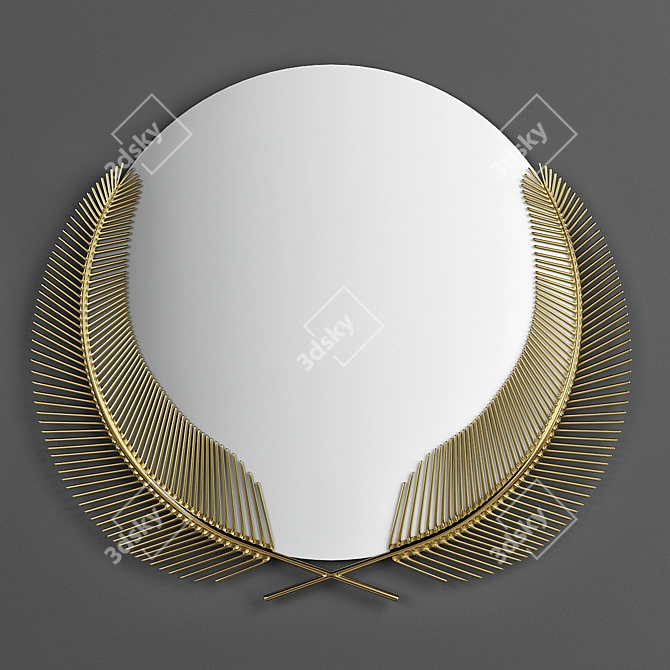 Elegant Brass Sunset Mirror 3D model image 1