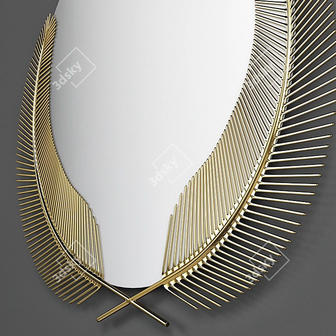 Elegant Brass Sunset Mirror 3D model image 2