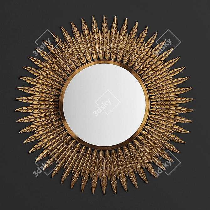 Golden Feather Mirror: Pre-Order for April 3D model image 1